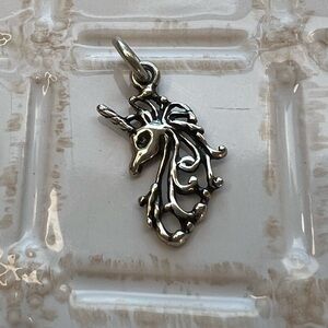 Vintage Unicorn Charm Openwork Mane 925 Sterling Silver